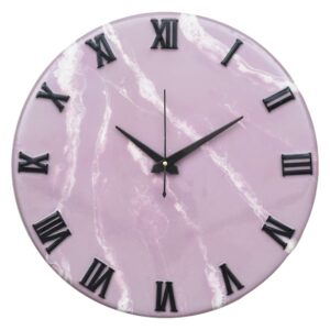 Exquisite Wooden Handmade Wall Clock Pink With White Printed Acrylic Wall Clock for Home & Office Decorative Big Size Clock (16 Inch)