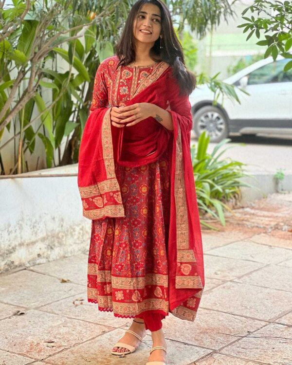 Charming in Cotton ? Embroidered Floral Printex Dress for Women (L) - Image 2